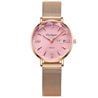 POEDAGAR 312 Women Watch Top Brand Luxury Ladies Girl Wristwatch Stainless Steel Bracelet Classic Date Week Female Clock