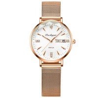 POEDAGAR 312 Women Watch Top Brand Luxury Ladies Girl Wristwatch Stainless Steel Bracelet Classic Date Week Female Clock