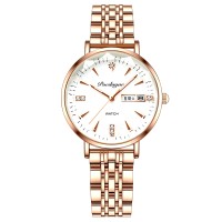 POEDAGAR 312 Women Watch Top Brand Luxury Ladies Girl Wristwatch Stainless Steel Bracelet Classic Date Week Female Clock