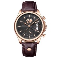 Poedagar 802 Watch Fashion Man Waterproof Leather and Stainless Steel Watches Luxury Luminous Quartz Calendar Men Clock Simple Sports Men's Wristwatch