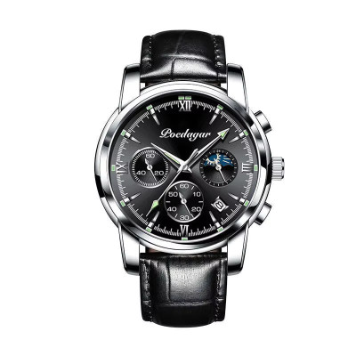 Poedagar 805 Luxury Men Watch Casual Waterproof Chronograph Luminous Date Man Wristwatch Sports Stainless Steel Men's Quartz Watches