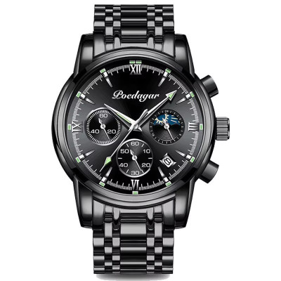 Poedagar 805 Luxury Men Watch Casual Waterproof Chronograph Luminous Date Man Wristwatch Sports Stainless Steel Men's Quartz Watches