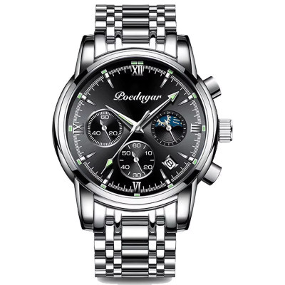 Poedagar 805 Luxury Men Watch Casual Waterproof Chronograph Luminous Date Man Wristwatch Sports Stainless Steel Men's Quartz Watches