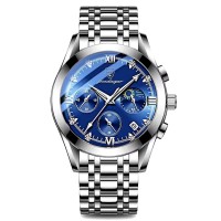 Poedagar 806 Men Watch Sport Chronograph Fashion Date Quartz Wristwatch Top Luxury Waterproof Luminous Steel Band Watch