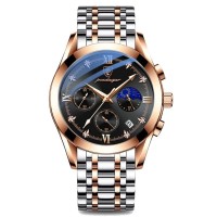 Poedagar 806 Men Watch Sport Chronograph Fashion Date Quartz Wristwatch Top Luxury Waterproof Luminous Steel Band Watch