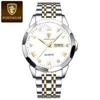 Poedagar 810 Luxury Men Wristwatch Business Waterproof Luminous Date Week Man Watch Stainless Steel Band Men's Quartz Watches Sports