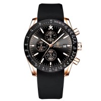 Poedagar 988 Luxury Casual Sport Watch Top Brand Creative Chronograph Silicone Strap Date Luminous Waterproof Men Watches Male Clock