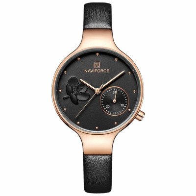 NAVIFORCE 5001 Women Watches Top Luxury Brand Ladies Fashion Simple Quartz Female Waterproof Watch Lady Casual Clock - Rose Gold Black