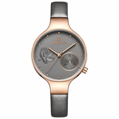 NAVIFORCE 5001 Women Watches Top Luxury Brand Ladies Fashion Simple Quartz Female Waterproof Watch Lady Casual Clock - Rose Gold Gray