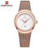 NAVIFORCE 5004 Women Watch Business Quartz Watch Lady Stainless Steel Top Brand Luxury Waterproof Female Wristwatch Girls Clock - RoseGold White
