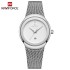 NAVIFORCE 5004 Women Watch Business Quartz Watch Lady Stainless Steel Top Brand Luxury Waterproof Female Wristwatch Girls Clock - Silver White