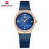 NAVIFORCE 5005 Stainless Steel Analog With Stone Quartz Fashion Casual Watch For Women - Blue RoseGold