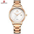 NAVIFORCE 5008 Top Brand Casual Women Wristwatches Original Classic Stainless Steel Band Watch Dress Bracelet Girls Clock Gift - RoseGold White