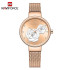 NAVIFORCE 5013 Elegant Fashion Women Watch Mesh Stainless Steel Band Female Bracelet Casual Wild Waterproof Ladies Wristwatch - Rose Gold