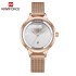 NAVIFORCE 5014 Fashion Eligent Casual Formal Mesh Stainless Steel Analog Watch For Women - RoseGold White