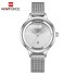 NAVIFORCE 5014 Fashion Eligent Casual Formal Mesh Stainless Steel Analog Watch For Women - Silver