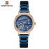 NAVIFORCE 5016 Women Watches Top Luxury Brand Ladies Quartz Watches Genuine Leather Watchband Casual Wrist Watches Gift For Girls - Blue RoseGold