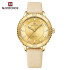 NAVIFORCE 5020 New Women Luxury Quartz Watch Ladies Fashion Casual Simple Wristwatch Luminous Pointer Leather Wristband Clock - Golden