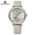 NAVIFORCE 5020 New Women Luxury Quartz Watch Ladies Fashion Casual Simple Wristwatch Luminous Pointer Leather Wristband Clock - Silver Gray