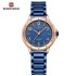 NAVIFORCE 5021 Classic Casual Stainless Steel Analog Watch For Women - Rose Gold Blue