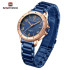 NAVIFORCE 5021 Classic Casual Stainless Steel Analog Watch For Women - Rose Gold Blue