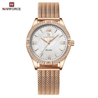 NAVIFORCE 5028 Women's Casual Quartz Watch Original Watches Strap Lady Wristwatches Clock for Female