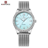 NAVIFORCE 5028 Women's Casual Quartz Watch Original Watches Strap Lady Wristwatches Clock for Female