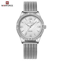 NAVIFORCE 5028 Women's Casual Quartz Watch Original Watches Strap Lady Wristwatches Clock for Female