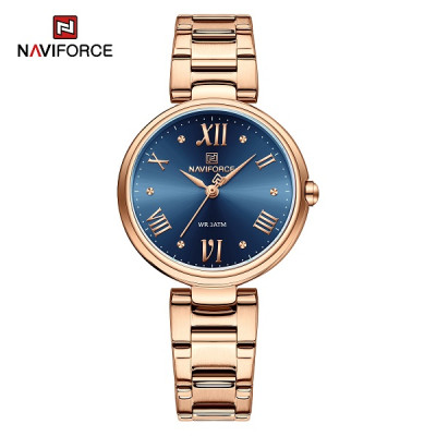 NAVIFORCE 5030 Original New Stainless Steel Analog Sparkling Women Elegance Quartz Watch