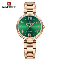 NAVIFORCE 5030 Original New Stainless Steel Analog Sparkling Women Elegance Quartz Watch