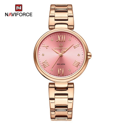 NAVIFORCE 5030 Original New Stainless Steel Analog Sparkling Women Elegance Quartz Watch