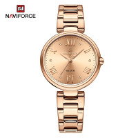 NAVIFORCE 5030 Original New Stainless Steel Analog Sparkling Women Elegance Quartz Watch