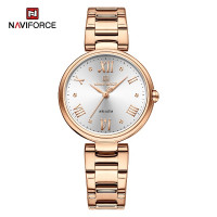 NAVIFORCE 5030 Original New Stainless Steel Analog Sparkling Women Elegance Quartz Watch