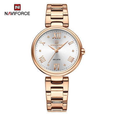NAVIFORCE 5030 Original New Stainless Steel Analog Sparkling Women Elegance Quartz Watch