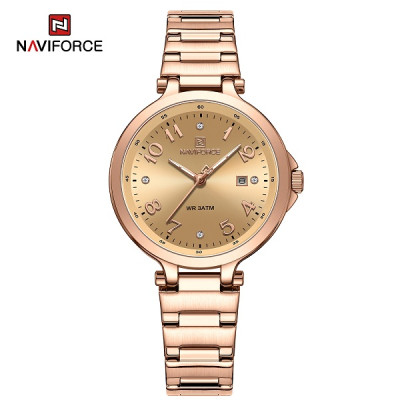 NAVIFORCE 5033 Women WatchTop Luxury Brand Quartz Lady Wristwatch Fashion Stainless Steel Bracelet Female Girl Clock
