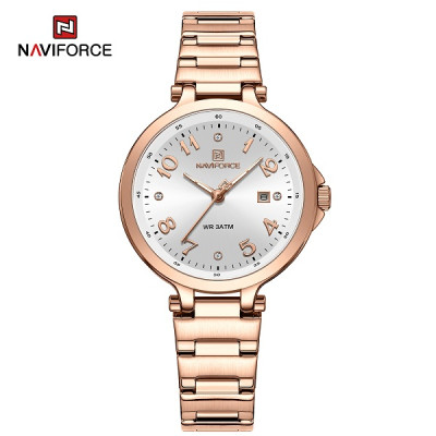 NAVIFORCE 5033 Women WatchTop Luxury Brand Quartz Lady Wristwatch Fashion Stainless Steel Bracelet Female Girl Clock