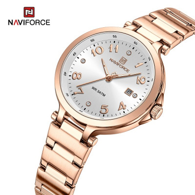 NAVIFORCE 5033 Women WatchTop Luxury Brand Quartz Lady Wristwatch Fashion Stainless Steel Bracelet Female Girl Clock