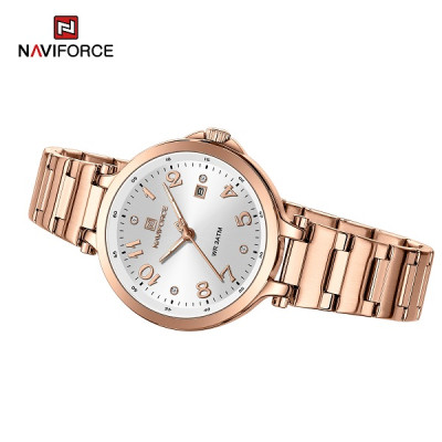NAVIFORCE 5033 Women WatchTop Luxury Brand Quartz Lady Wristwatch Fashion Stainless Steel Bracelet Female Girl Clock
