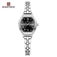 NAVIFORCE 5035 Ladies High Quality Stainless Steel Bracelet Elegant Barrel Shape Dress Watch