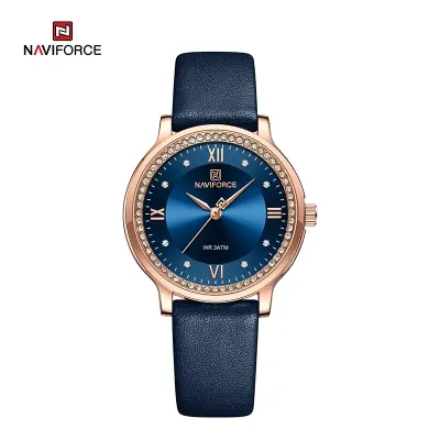 NAVIFORCE NF5036 Women's Luxury Quartz Watch - Rose Gold Blue