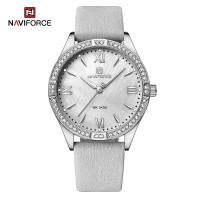 NAVIFORCE 5038 PU Leather Fashion Ladies' Watch Casual Quartz Wristwatches Analog Watch For Women