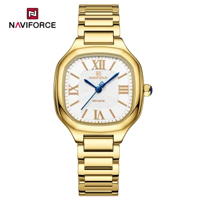 NAVIFORCE 5042 New Women Watch Quartz Waterproof Top Luxury Brand Lady Wristwatch Steel Bracelet Original Female Girl Clock Gift