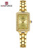 NAVIFORCE 5043F Womenâ€™s Square Dial Watch Waterproof Steel Strap Quartz Chronograph Retro and Versatile Fashion Watch