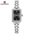 NAVIFORCE 5043F Womenâ€™s Square Dial Watch Waterproof Steel Strap Quartz Chronograph Retro and Versatile Fashion Watch