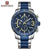 NAVIFORCE NF8017 Men Watch Luxury Stainless Steel Business Wristwatch Fashion Waterproof Sport