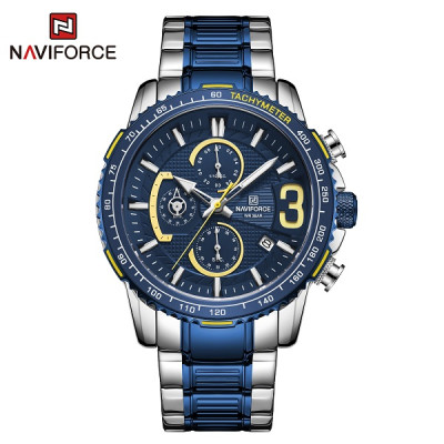 NAVIFORCE NF8017 Men Watch Luxury Stainless Steel Business Wristwatch Fashion Waterproof Sport