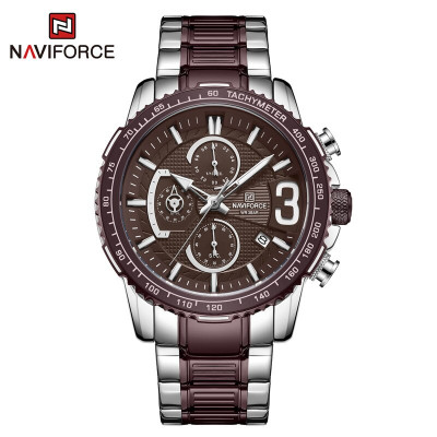 NAVIFORCE NF8017 Men Watch Luxury Stainless Steel Business Wristwatch Fashion Waterproof Sport