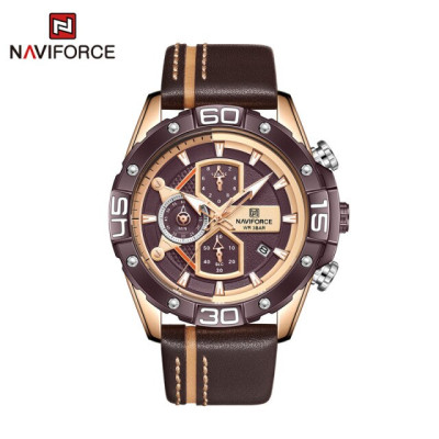 NAVIFORCE NF8018 Men's Sports Watch Men's Leather Chronograph luxury brand Water Resistant