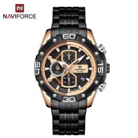 NAVIFORCE NF8018 Men's Sports Watch Men's Stainless Steel Chronograph luxury brand Water Resistant