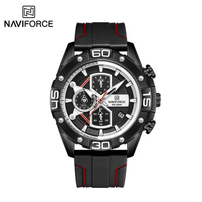 NAVIFORCE NF8018 Men's Sports Watch Men's Silicon Chronograph luxury brand Water Resistant